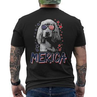 Merica English Cocker Spaniel Dog 4Th Of July Usa Men's T-shirt Back Print | Mazezy