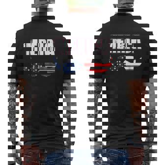 Merica Mustache Mens Back Print T-shirt - Thegiftio UK