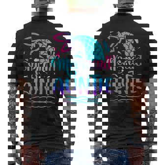 Mermaid Auntie Cute Mermaid Birthday Family Matching Men's T-shirt Back Print - Seseable