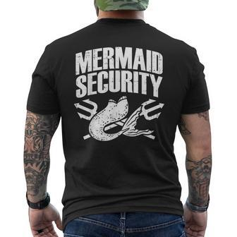 Mermaid Security Matching Family Birthday Pool Party Mer-Dad Men's T-shirt Back Print - Monsterry AU