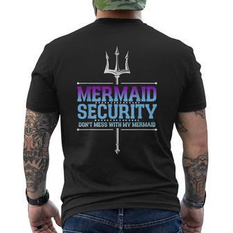 Mermaid Security Merman Merdad Mermaid Squad Fathers Day Dad Men's T-shirt Back Print | Mazezy AU