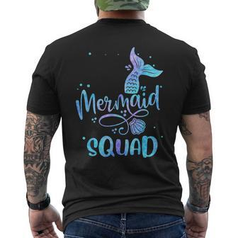 Mermaid Squad Cute Girls Birthday Squad Mermaid Tail Party Men's T-shirt Back Print - Seseable