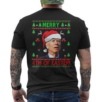 Merry 4Th Of Easter Joe Biden Christmas Ugly Sweater V2 Mens Back Print T-shirt - Seseable