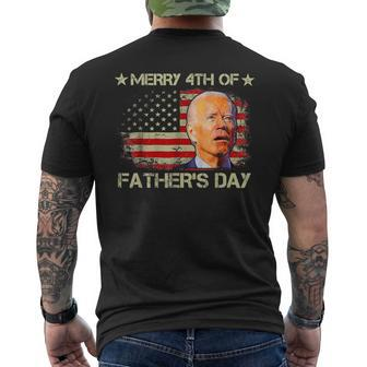 Merry 4Th Of Fathers Day Biden Us Flag 4Th Of July Men's T-shirt Back Print - Thegiftio UK