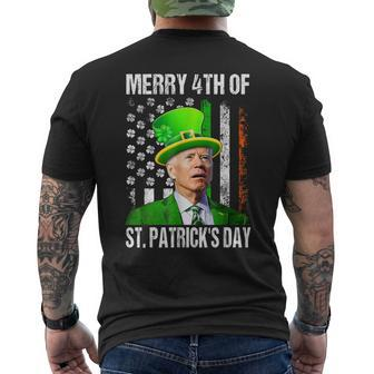 Merry 4Th Of St Patrick's Day Joe Biden Leprechaun Hat Men's T-shirt Back Print | Mazezy DE