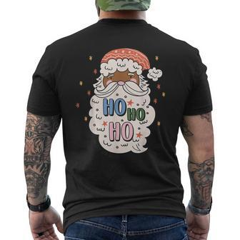 Merry And Bright Santa Claus Ho Ho Ho Christmas Mens Back Print T-shirt - Thegiftio UK