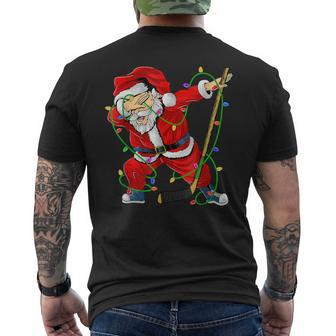 Merry Christmas Ice Hockey Dabbing Santa Claus Hockey Player Mens Back Print T-shirt - Seseable