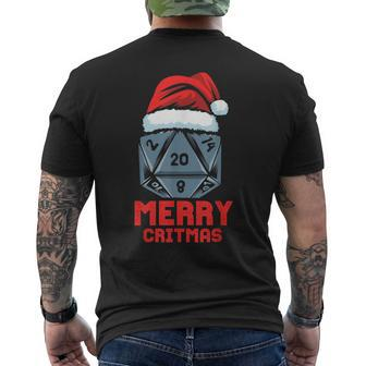 Merry Critmas D20 Tabletop Rpg Gamer Christmas Mens Back Print T-shirt | Seseable UK