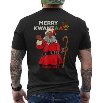 Merry Kwanzaa Santa Black Christmas African American V3 Mens Back Print T-shirt - Thegiftio UK
