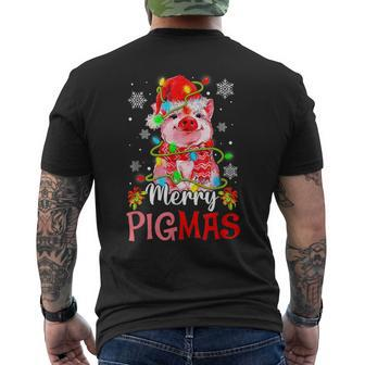 Merry Pigmas Pig Christmas Pajama For Pig Lover Mens Back Print T-shirt - Thegiftio UK