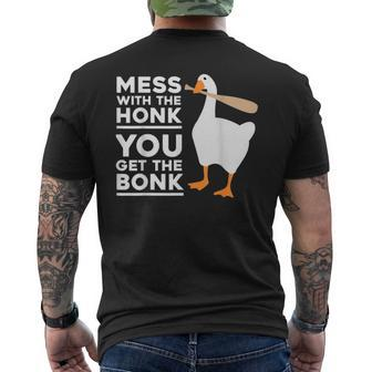 Mess With The Honk You Get The Bonk Goose Lover Men's T-shirt Back Print - Thegiftio UK