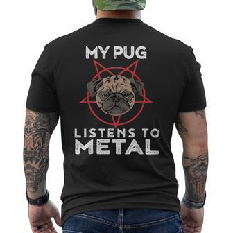 Metal Pug Goth And Heavy Metal Animal Men's T-shirt Back Print - Monsterry UK