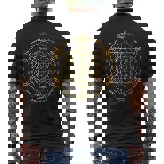 Metatron's Cube Sacred Geometry Yoga Pray Gold Camiseta Camiseta Camiseta Hombre Estampado Espalda - Regaloses