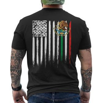 Mexican American Flags T Men's T-shirt Back Print - Monsterry DE