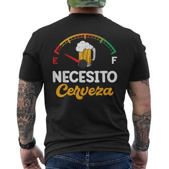 Mexican Beer Necesito Cerveza Sayings Men's T-shirt Back Print - Monsterry DE