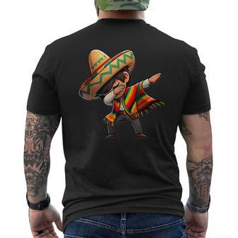 Mexican Boy Dabbing Poncho Cinco De Mayo Men's T-shirt Back Print - Monsterry