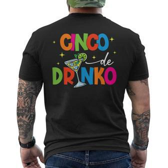 Mexican Cinco De Mayo Drinko Margarita Drinking Retro Men's T-shirt Back Print | Mazezy UK