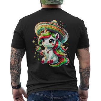 Mexican Cinco De Mayo Unicorn Girls Men's T-shirt Back Print | Mazezy AU