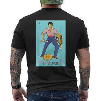 Mexican Lottery Culture El Valiente Men's T-shirt Back Print - Monsterry