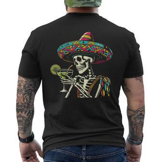 Mexican Skeleton Sombrero Cinco De Mayo Mexican Fiesta Party Men's T-shirt Back Print | Mazezy
