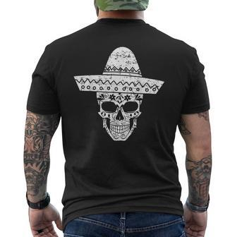 Mexican Sugar Skull Sombrero Cinco De Mayo Drink Men's T-shirt Back Print - Monsterry AU