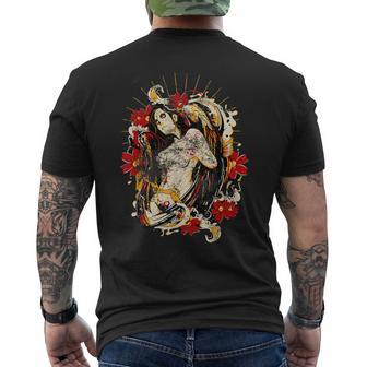 Mexican Tattoo Pin-Up Retro Vintage Day Of The Dead Men's T-shirt Back Print - Monsterry CA