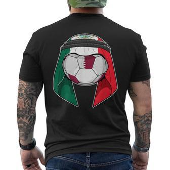 Mexico Flag Keffiyeh Soccer Ball Fan Jersey Men's T-shirt Back Print - Monsterry