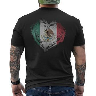 Mexico Flag Vintage Heart Shape Stylish Men's T-shirt Back Print - Monsterry UK