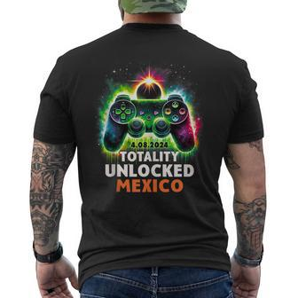 Mexico Total Solar Eclipse 2024 Video Game Gamer Men's T-shirt Back Print - Thegiftio UK