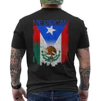 Mexirican Mexico Flag Puerto Rico Flag Boricua Chicano Men's T-shirt Back Print - Monsterry AU