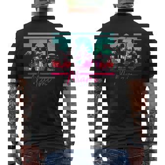 Miami 305 Area Code Florida Vintage Palm Trees Pride Retro V2 Mens Back Print T-shirt - Thegiftio