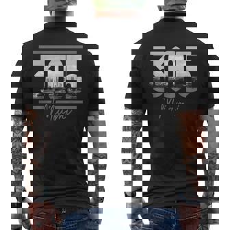 Miami 305 Area Code Skyline Florida Vintage Mens Back Print T-shirt - Thegiftio