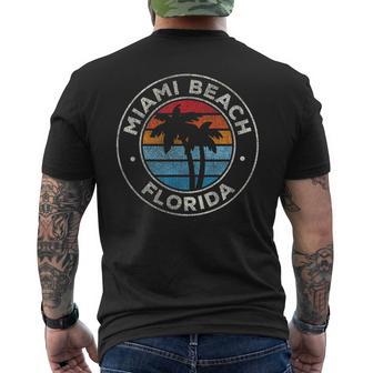 Miami Beach Florida Fl Vintage Graphic Retro 70S Men's T-shirt Back Print - Monsterry UK