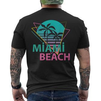 Miami Beach Florida Proud Floridian Retro Palms Trees Men's T-shirt Back Print - Thegiftio UK
