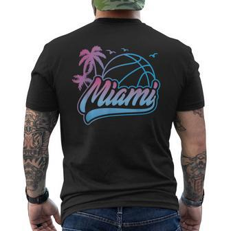 Miami City Beach Miami Florida Basketball Game Lovers Men's T-shirt Back Print - Monsterry