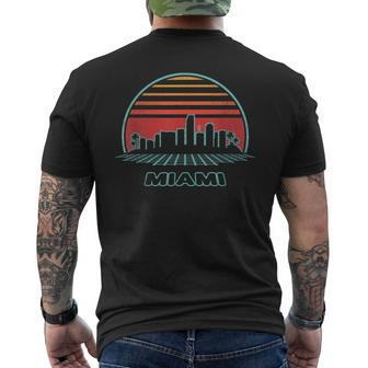 Miami City Skyline Retro Vintage 80S Style Men's T-shirt Back Print - Monsterry DE