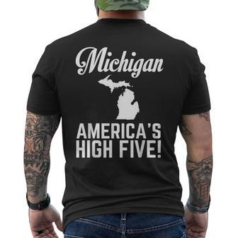 Michigan America's High Five Men's T-shirt Back Print - Monsterry