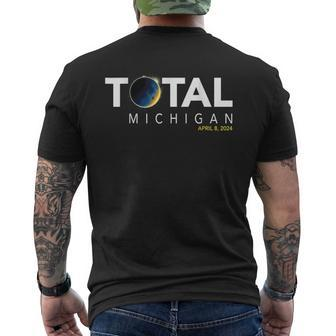 Michigan April 8 Total Solar Eclipse 2024 Men's T-shirt Back Print - Thegiftio UK