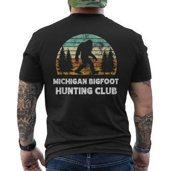 Michigan Bigfoot Hunting Club Sasquatch Fan Men's T-shirt Back Print - Monsterry
