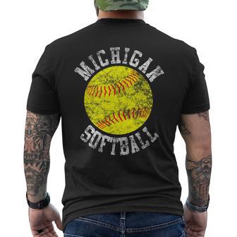 Michigan Softball Men's T-shirt Back Print - Monsterry AU