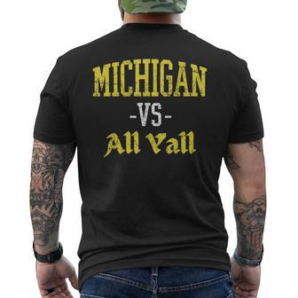 Michigan Vs All Y'all Throwback Vintage Men's T-shirt Back Print - Monsterry AU