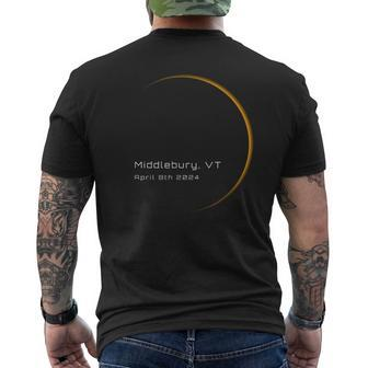 Middlebury Vt Vermont Total Solar Eclipse April 8 2024 Men's T-shirt Back Print | Mazezy AU