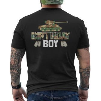 Military Theme Birthday Party Army Birthday Boy Men's T-shirt Back Print - Monsterry CA