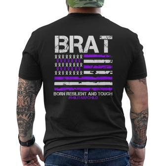 Military Brat Purple Up American Flag April Military Child Men's T-shirt Back Print - Monsterry AU