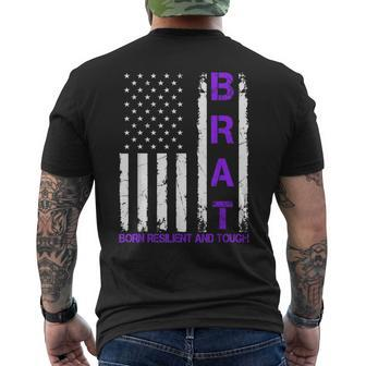 Military Child Us Flag Born Resilient And Tough Brat Men's T-shirt Back Print - Monsterry