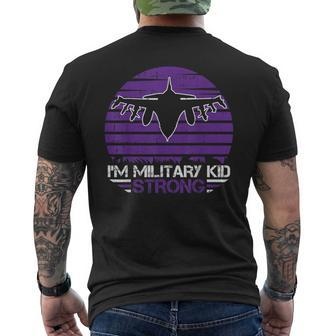 I Am Military Kid Strong Month Of The Military Child Army Men's T-shirt Back Print - Monsterry AU