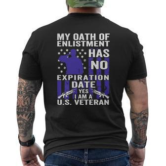 Military Us Veterans Oath Of Enlistment Mens Back Print T-shirt | Seseable UK