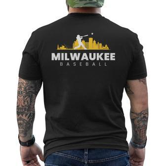 Milwaukee Baseball Vintage Minimalist Retro Baseball Lover Men's T-shirt Back Print - Seseable
