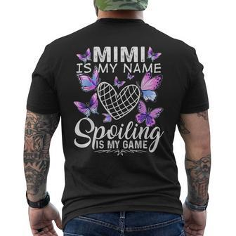 Mimi Is My Name Spoiling Is My Game Cute Butterflies Print Men's T-shirt Back Print - Monsterry