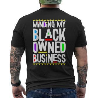 Minding-My-Black-Owned-Business African Black Power Classic Men's T-shirt Back Print - Monsterry